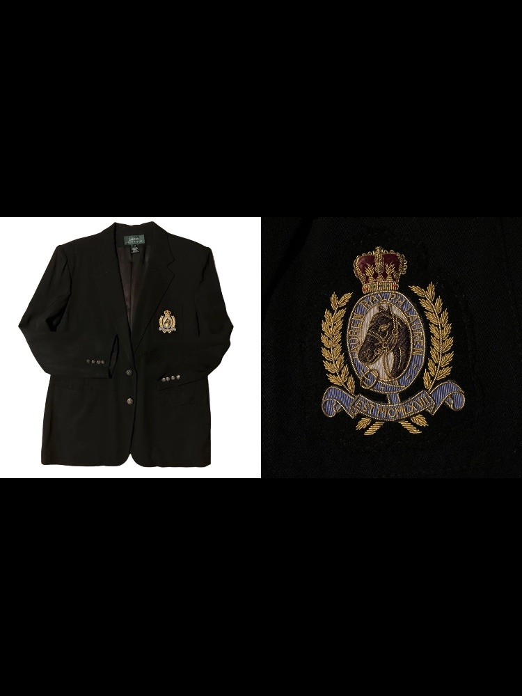 Ralph Lauren Vintage Equestrian Horse Riding Patch Blazer Made Usa Rrl 16